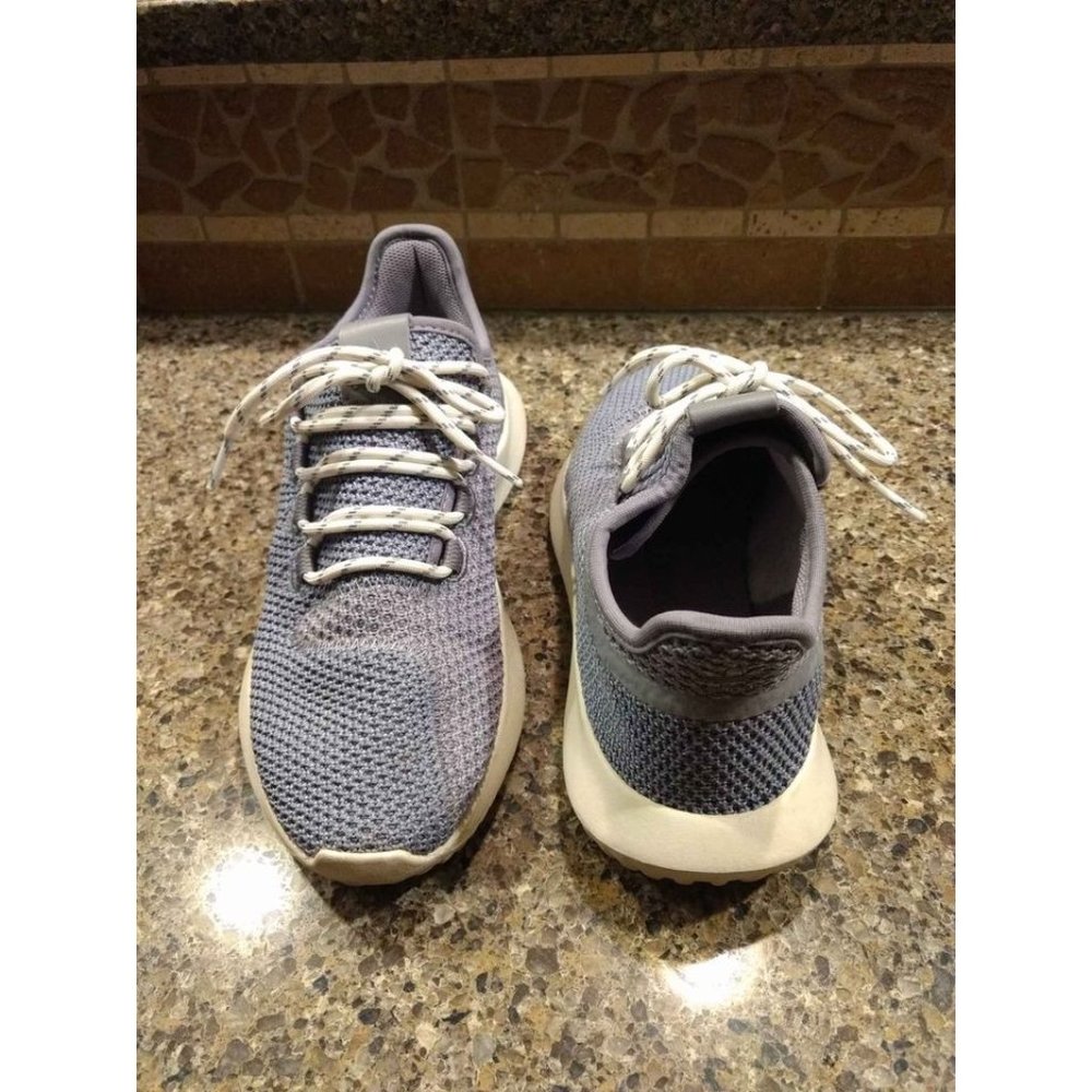 Adidas Shoes Size 4.5 Youth Athletic Tennis Girls Tubular Gray White Sneakers